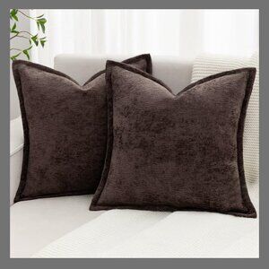 Large, New in open bag, Brown Decorative Throw Pillow Covers 24x24 Inch Set of 2